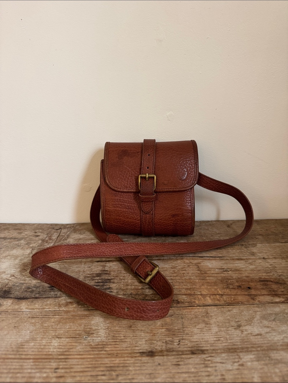 Vintage Polo Ralph Lauren Logo Mini pebbled brass hardware shoulder bag